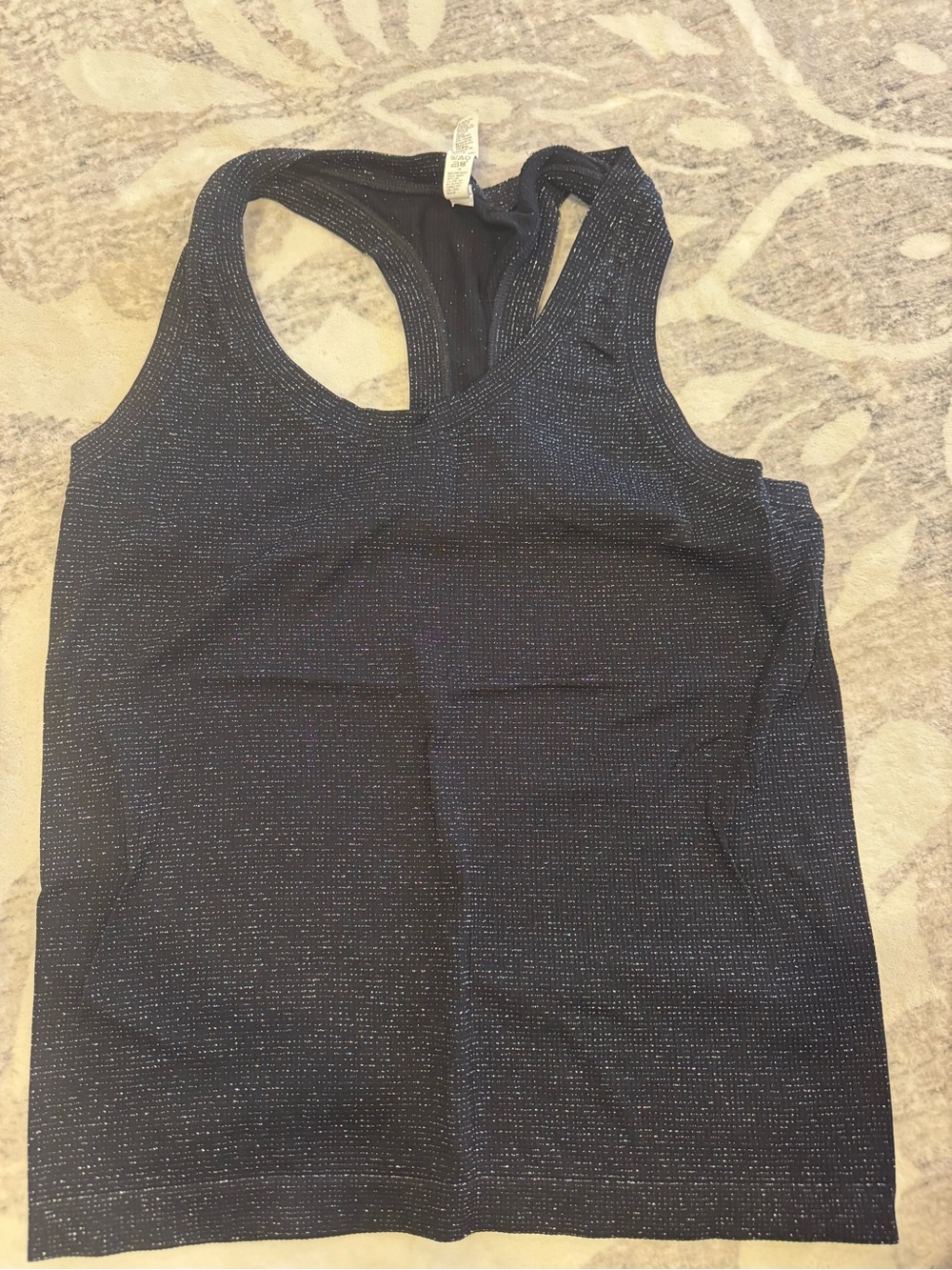 Athleta Metallic Black Racerback Tank Top